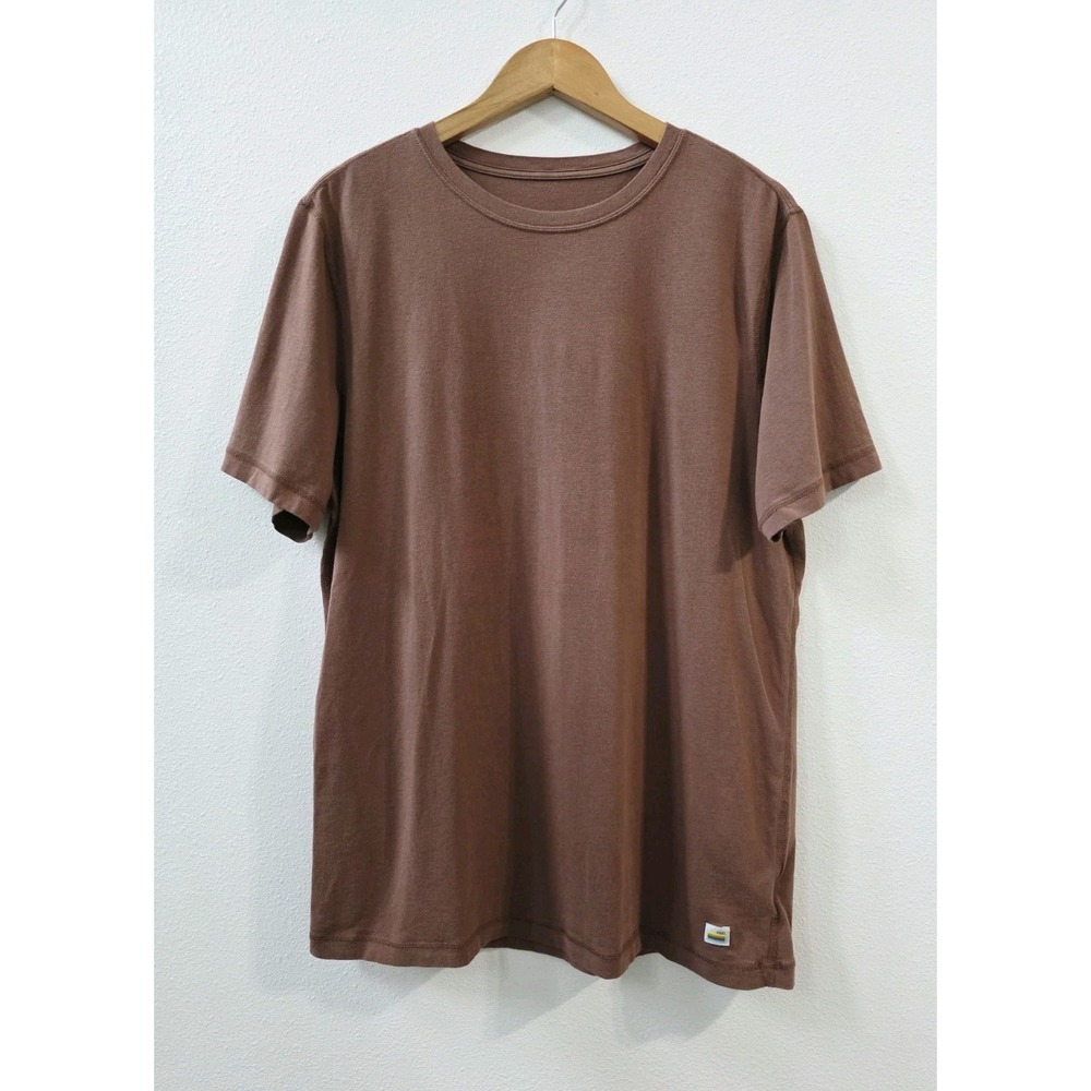 Vuori Tuvalu Tee shirt Men's Size Large Short Sleeve Pima Cotton T-Shirt Brown